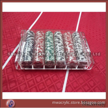 Transparent 300PC Acrylic Poker Chip Box,Chip Case,Casino Chip Box